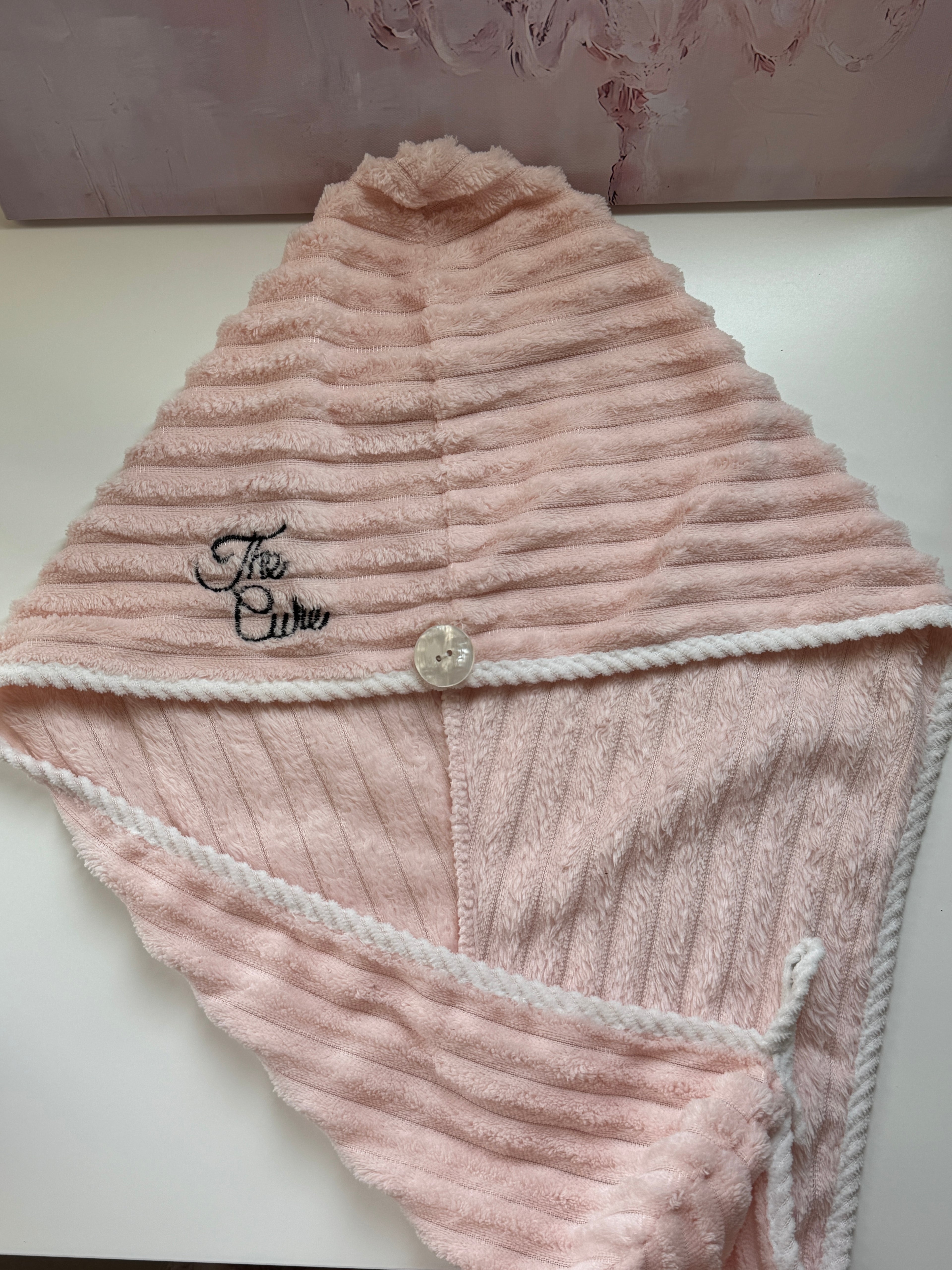 Pink Microfiber Hair Towel